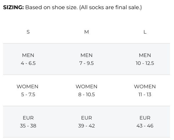 Incrediwear Sport Socks Thin Knee High Size Chart